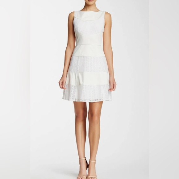 NWT Jessica Simpson white cotton and lace panel dress - Picture 10 of 11